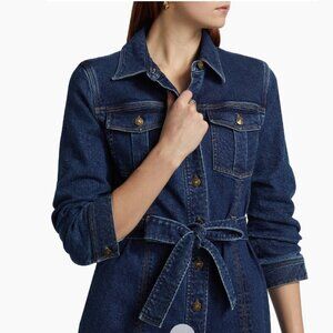 Cinq A Sept Belted Denim Mini Shirdress